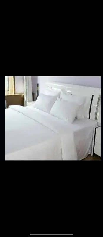 Rich Cotton Plain Bedsheets (White) 1