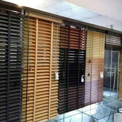 wooden floor, window blinds, wPc Wall penal PVC folding door