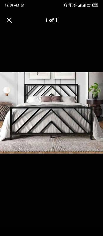 Iron bed / iron bed dressing side table / Double bed /Bed /  Furniture 3