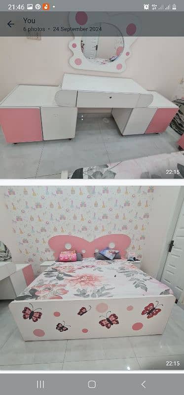 kids double bed set 1 year use only. 0