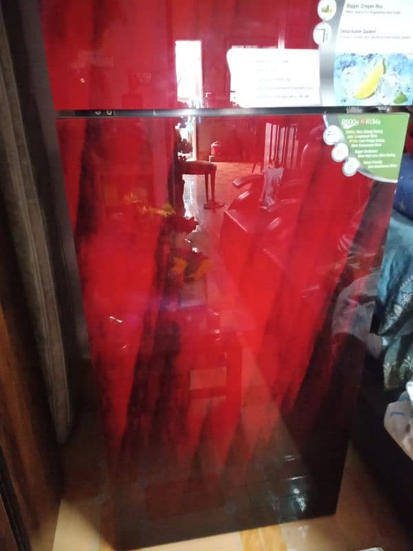 Gree glass door Refrigerator in Red colour 9