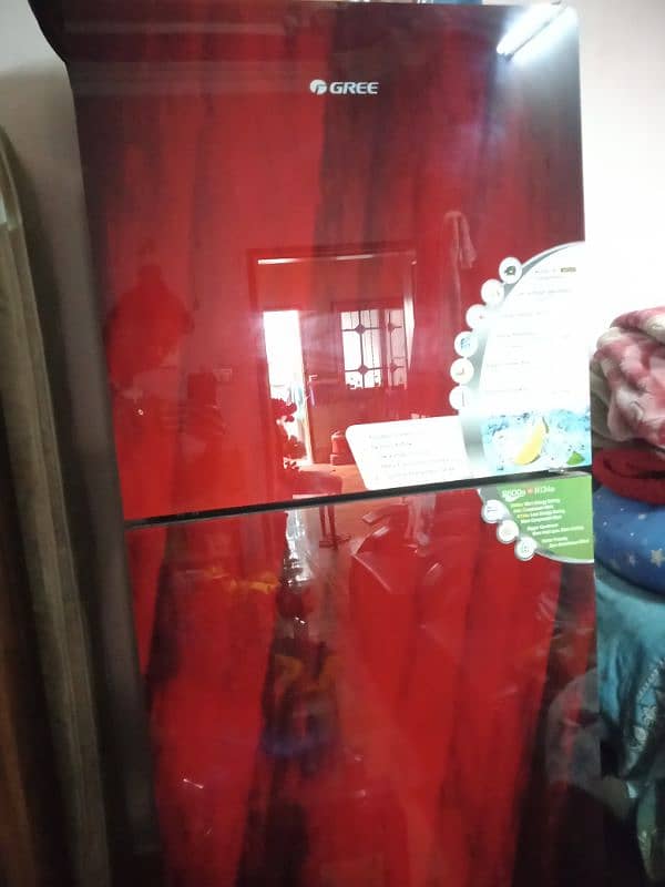 Gree glass door Refrigerator in Red colour 11