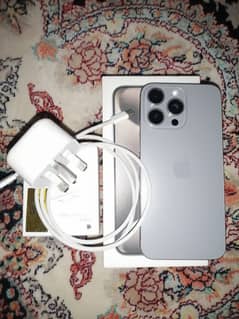 iphone 15 pro max with Charger, Cable & Box