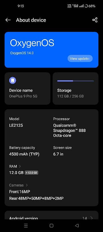 OnePlus 9 Pro 5G - 12+12GB RAM | 256GB ROM | Dual sim Approved 12