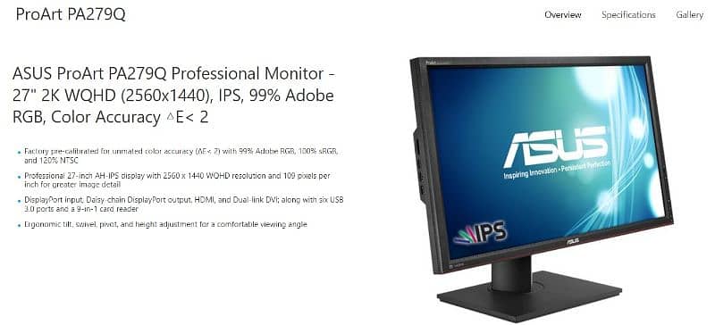 Asus LED 27" Monitor 2K 8