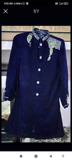 Velvet Sherwani Blue