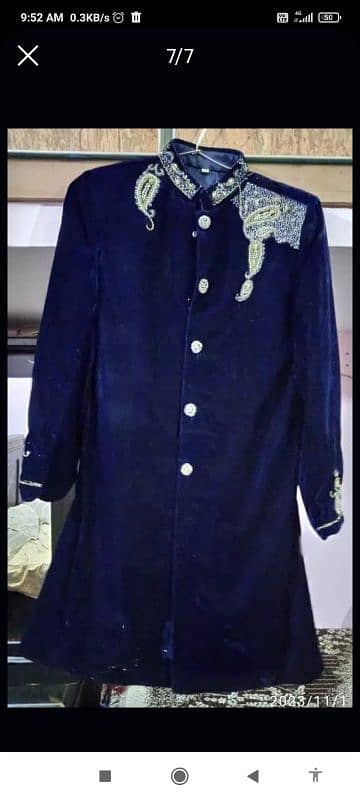 Velvet Sherwani Blue 0