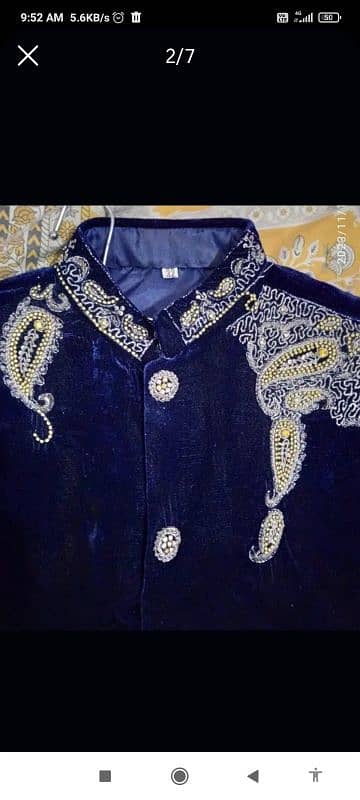 Velvet Sherwani Blue 2