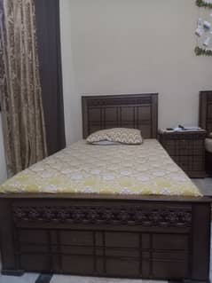set single bed with side table and molty foam mattress