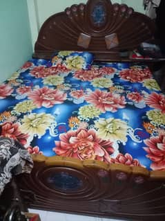 wooden Double bed Dressing Table and Side table