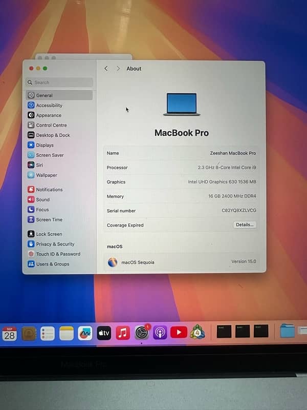 MacBook Pro 2019 i9 16gb 512gb  16 inch 1