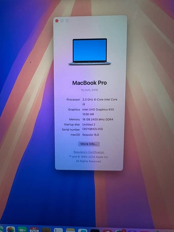 MacBook Pro 2019 i9 16gb 512gb  16 inch 2