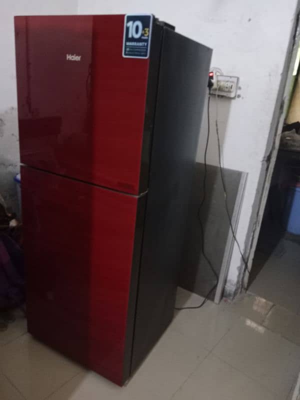 Haier medium size fridge glass door full warranty 4