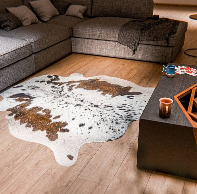 Speckled Brown & White Cowhide Rug A030 by Thehidehoof. com 3