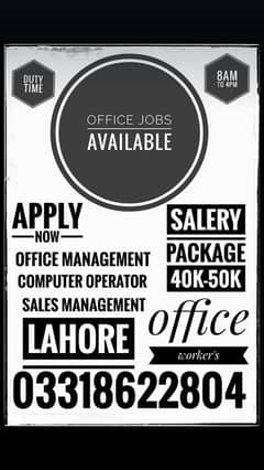 Need Staff for office base work