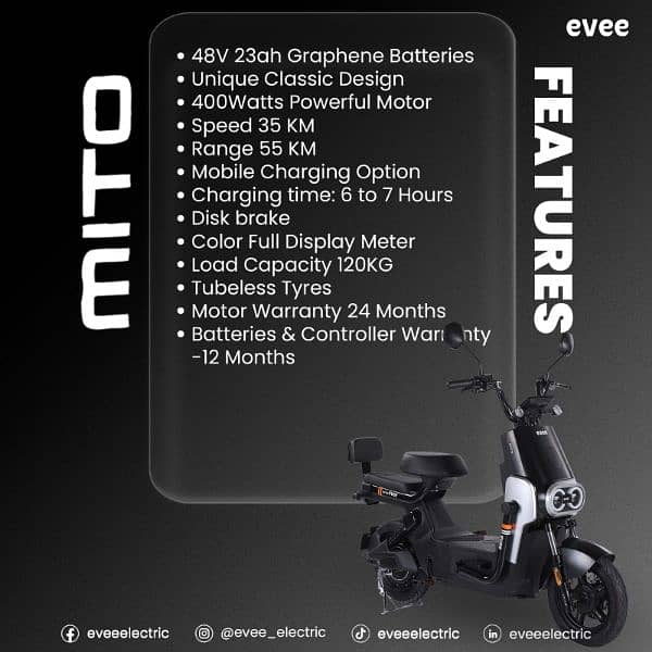 Evee Mito Electric Scooty New Model 2024 For Kids and Adults 4