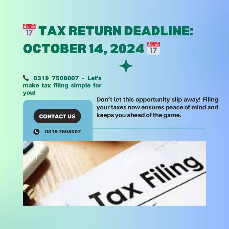 Tax Consultant, Sales Tax, FBR, Tax Filer, NTN , Income Tax Return 7