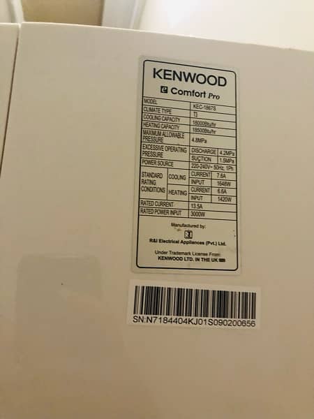 Kenwood FULL DC inverter AC run on just 1.7 Ampere 15 days used 3