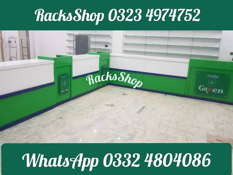 Pharmacy wall Rack/ pharmacy counters/ Store Rack/ POS/ cash counter 1