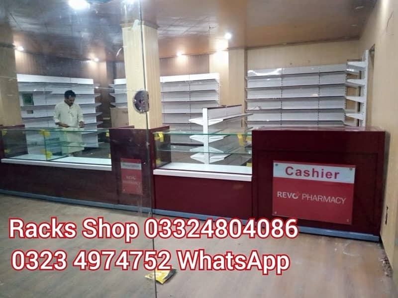 Pharmacy wall Rack/ pharmacy counters/ Store Rack/ POS/ cash counter 2