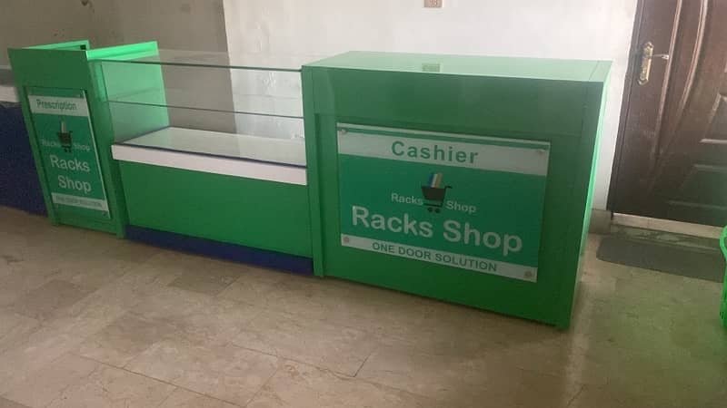 Pharmacy wall Rack/ pharmacy counters/ Store Rack/ POS/ cash counter 16