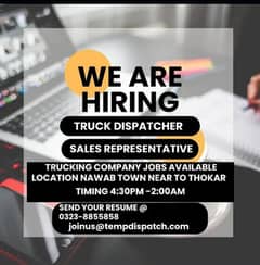 Call Center / Sales representative / Truck Dispatcher Job