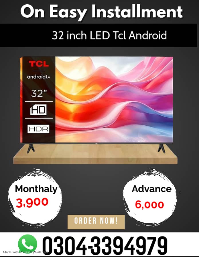 LCD 32 inch LED Tcl Android on Easy Installment 0