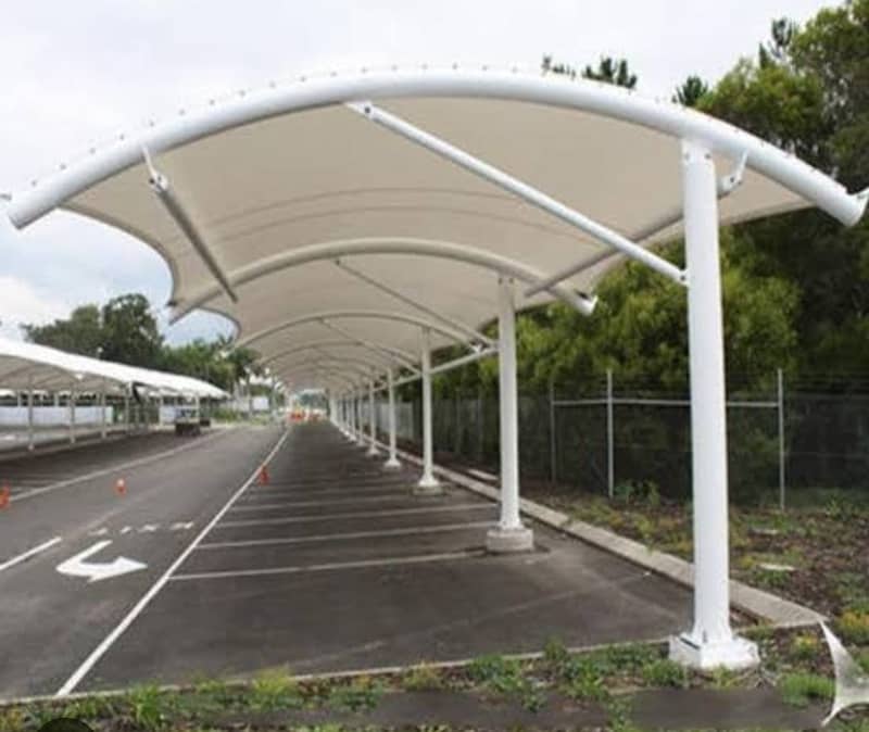 car parking shade\car shed\Fiber Shades\Tensile Shades in lahore 3