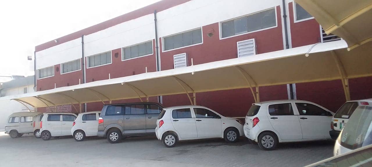 car parking shade\car shed\Fiber Shades\Tensile Shades in lahore 17