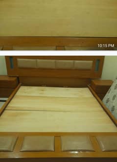 wooden Bed with mattress