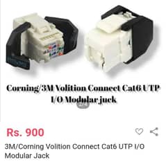 Corning/3M Volition connector i/o Modular Jack Cat6 UTP