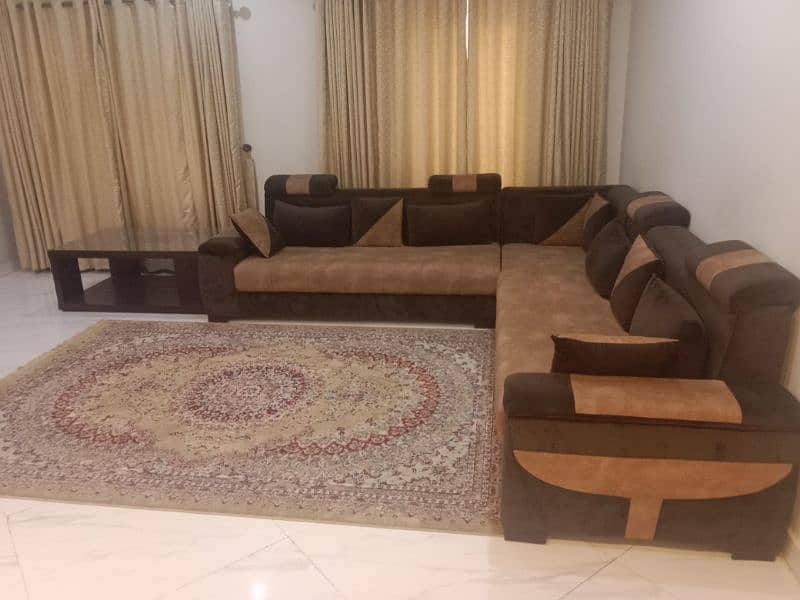 fabric l shape sofa set for urgent sale 1