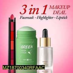 •  Makeup Deal 3 •  1 x Green Mask Stick, 1 x Liquid highlighter