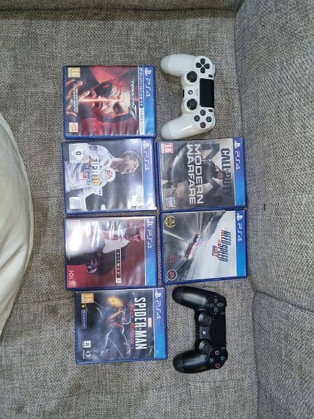 Sony PlayStation 4, PS4 Slim 1TB, with 6 games, 2 controllers 3