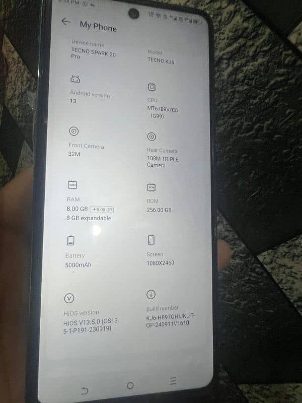 tecno spark 20 pro 8/256 one month use complete set 6