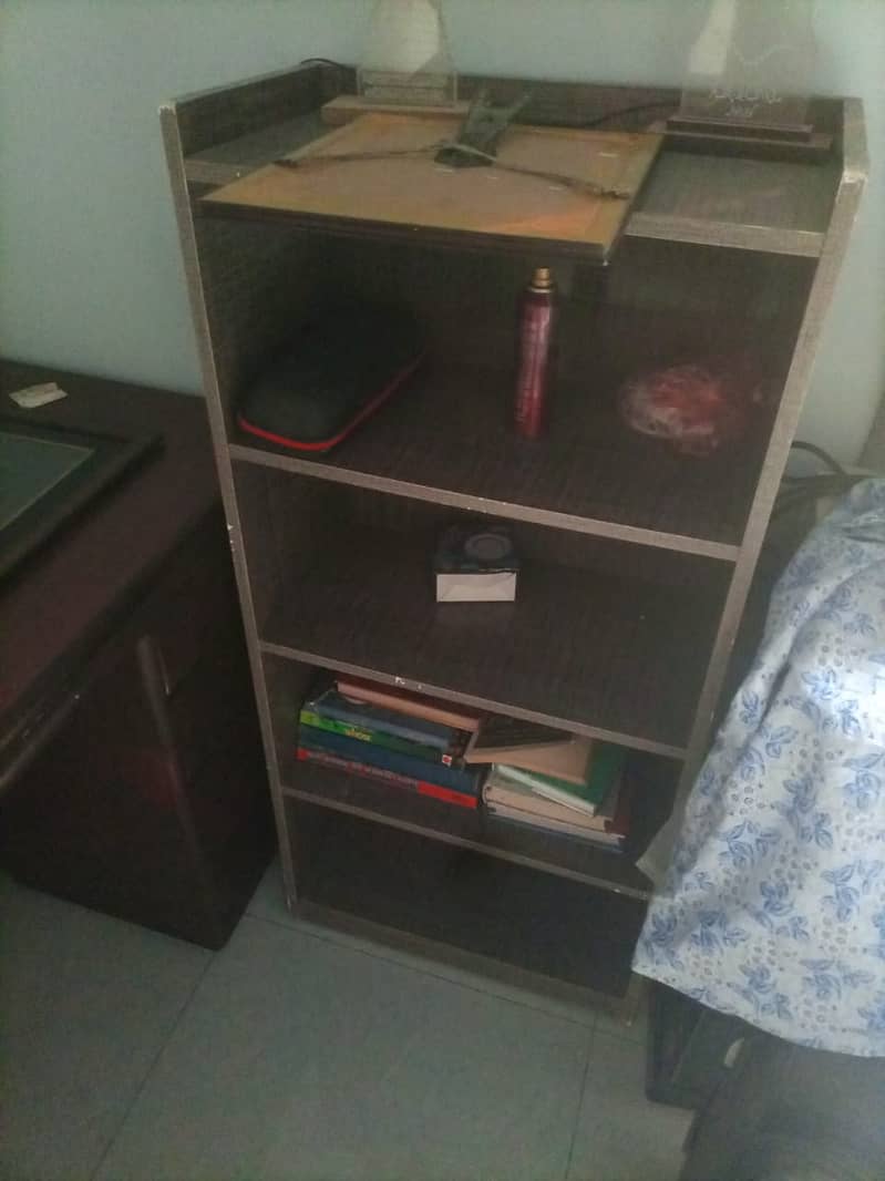 Office/study table and Book rack (wooden) 1