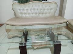 sofa set with glass table