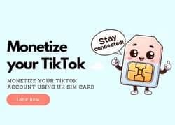 Lifetime guaranted U. K Sim card for TikTok live and all otps