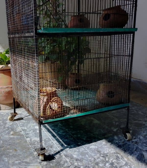 Birds cage with 3 partition for sale in reasonable price 1