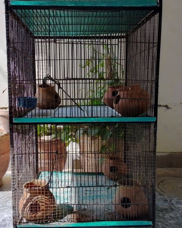 Birds cage with 3 partition for sale in reasonable price 5