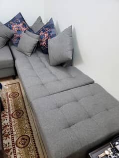 Gray L Shape Sofa