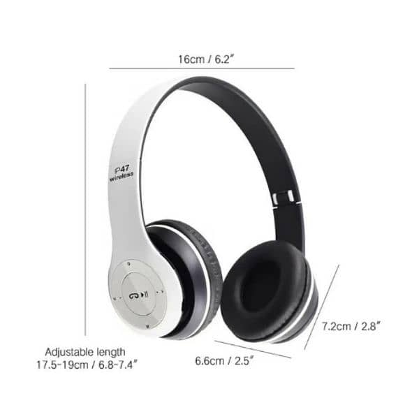 Wireless Headphones, P47 Bluetooth Foldable Over Ear Headset 1