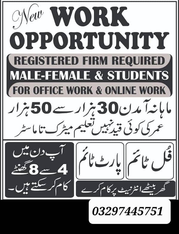 part time work available 0