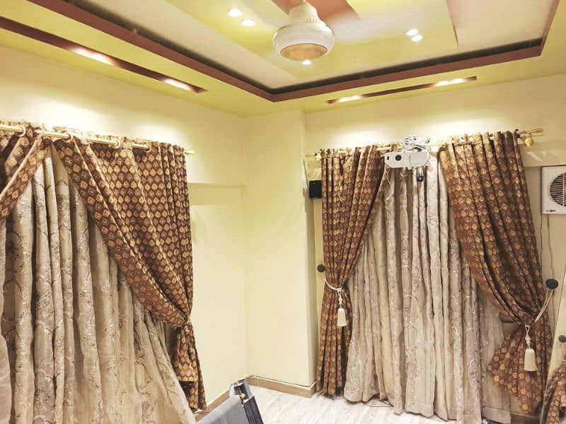 Imported curtains with net for two windows 0