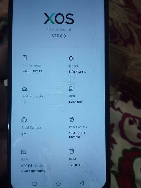 infinix hot12 6/128 with box only 2