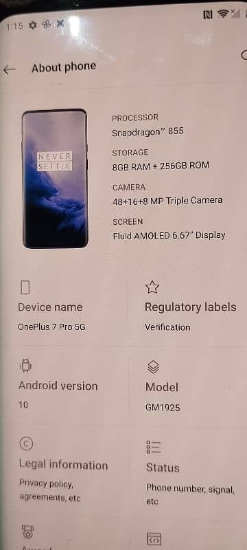 OnePlus 7 pro 8/256 non PTA 4
