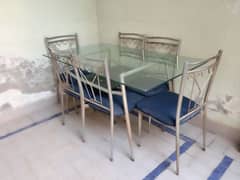 Dining Table with 6 Chairs Cloth Covered