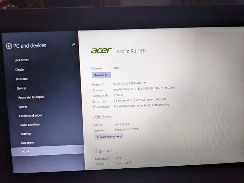 acer laptop touch 9