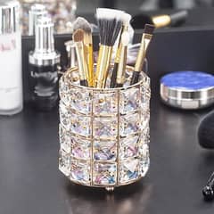 Golden metal Pen Container, Crystal pen pencil holder makeup brush