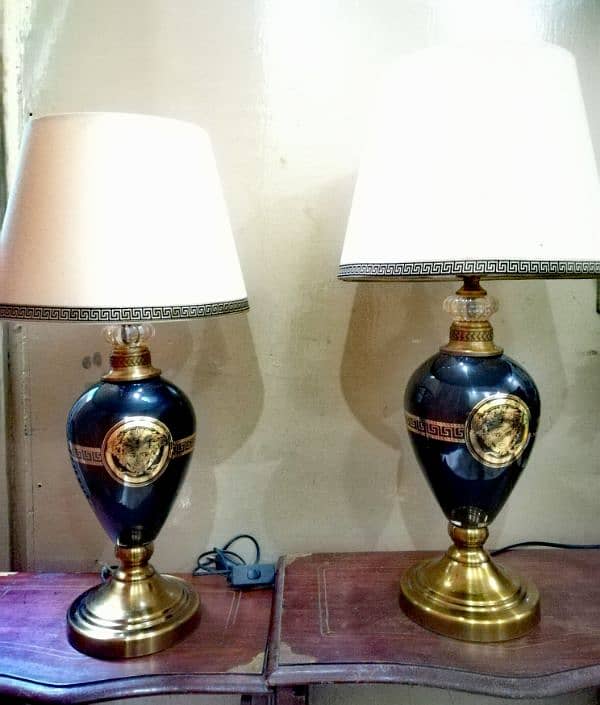 Versace Black Lamps Pair 1